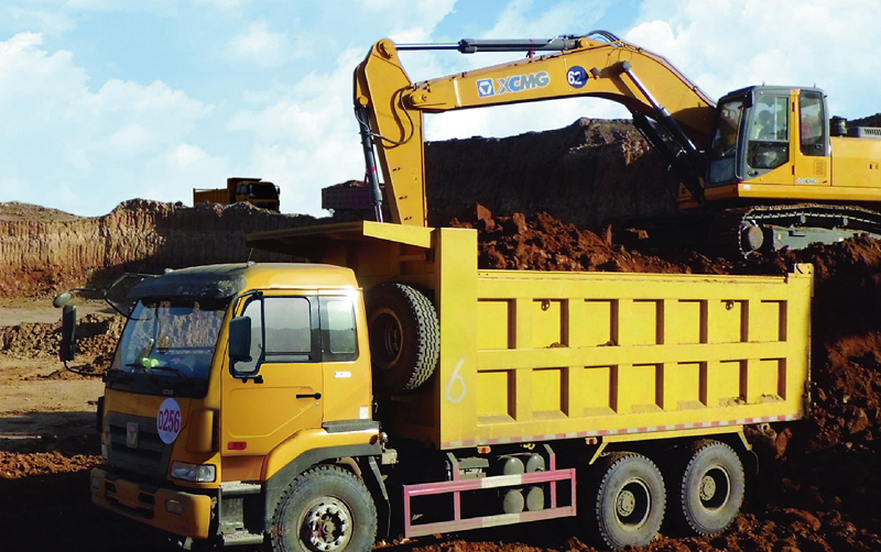 XCMG Dump Trucks at an Open-Pi...